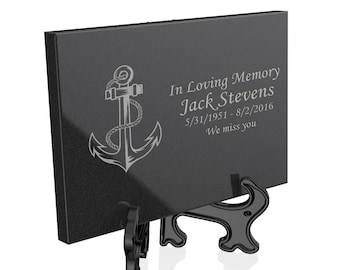 Custom Engraved Granite Plaque with Anchor Artwork
