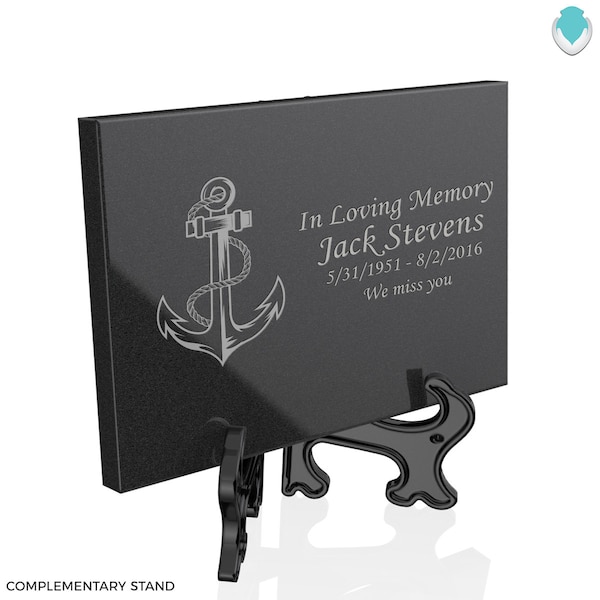 Custom Engraved Granite Plaque with Anchor Artwork