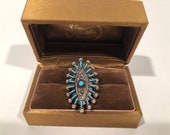Native American Southwestern Sterling Silver Needlepoint Ring 26
