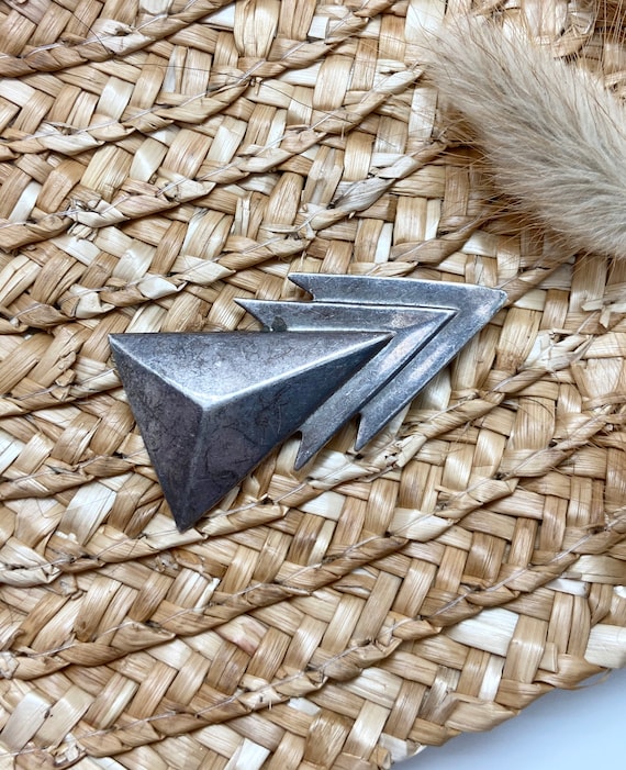 Vintage Sterling Silver Double Arrow Pin / Brooch