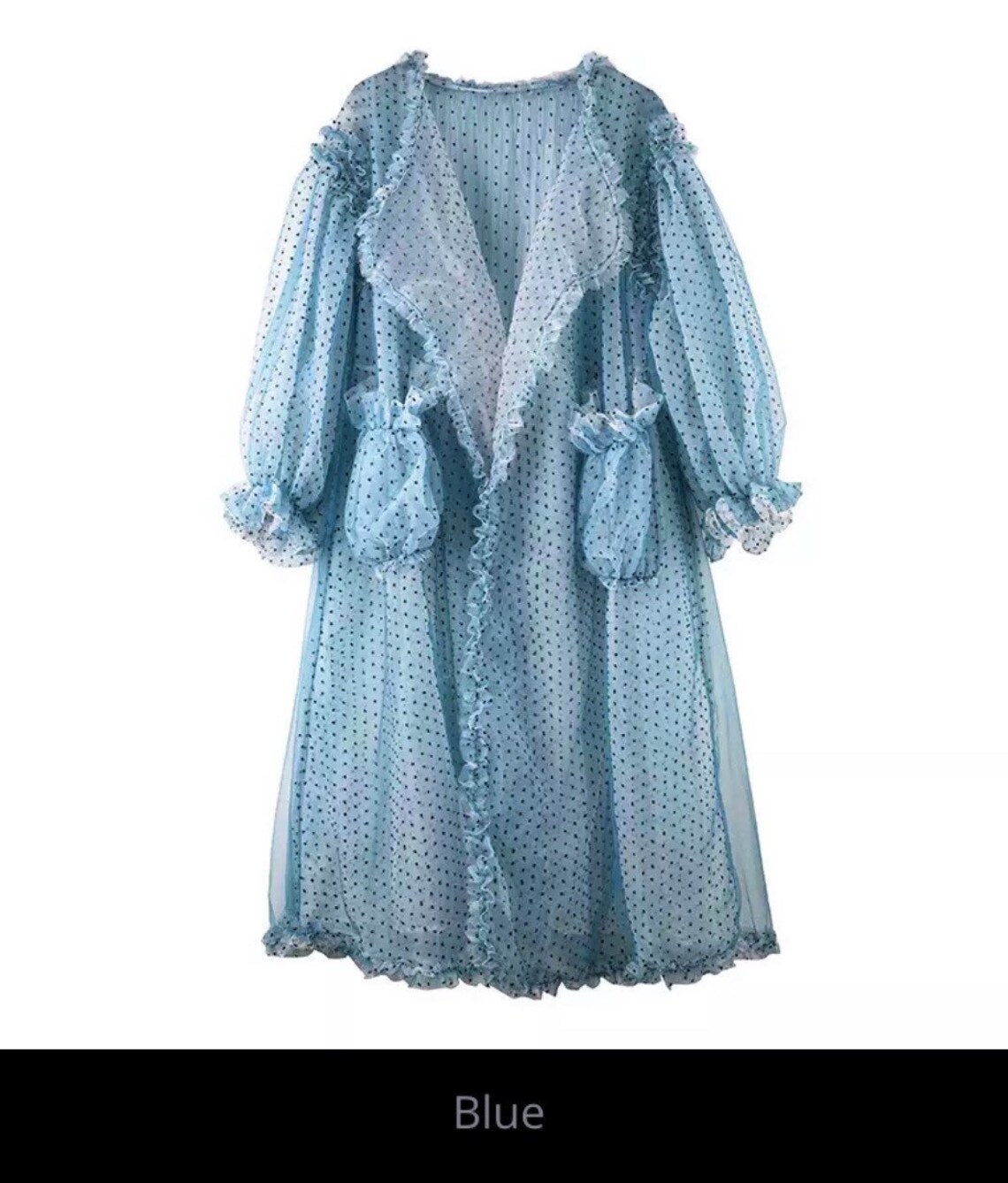 long sheer mesh robe