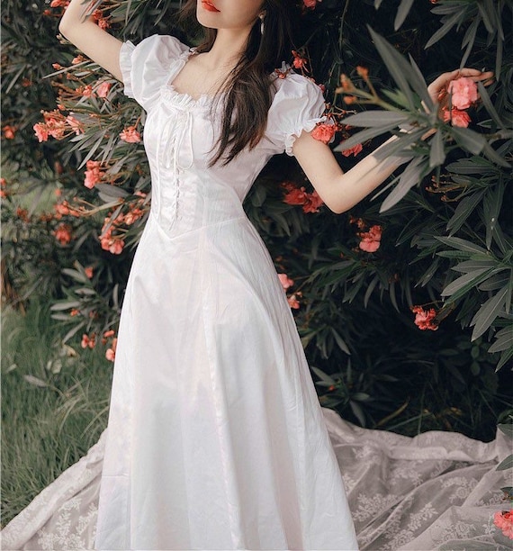Creamy White Bustier Fairy Dress| French Style Vi