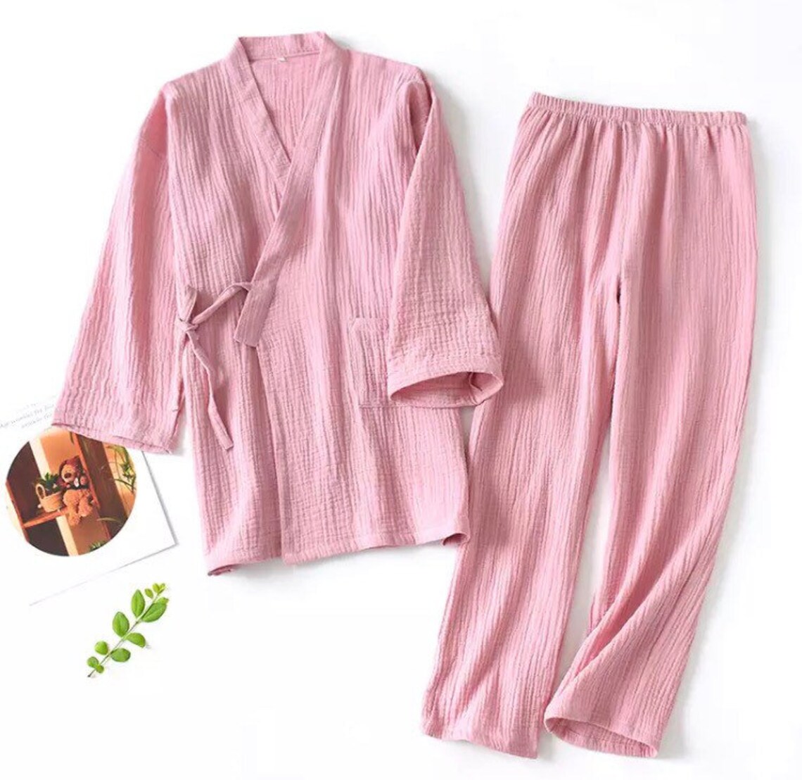 100% Cotton Kimono Pajamas Women Men Cotton Yarn Loose | Etsy