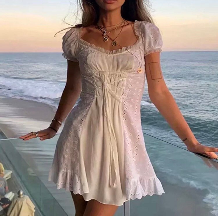 White Lace Dress Short - Etsy