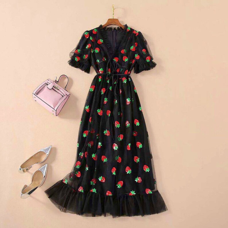 strawberry sequin tulle