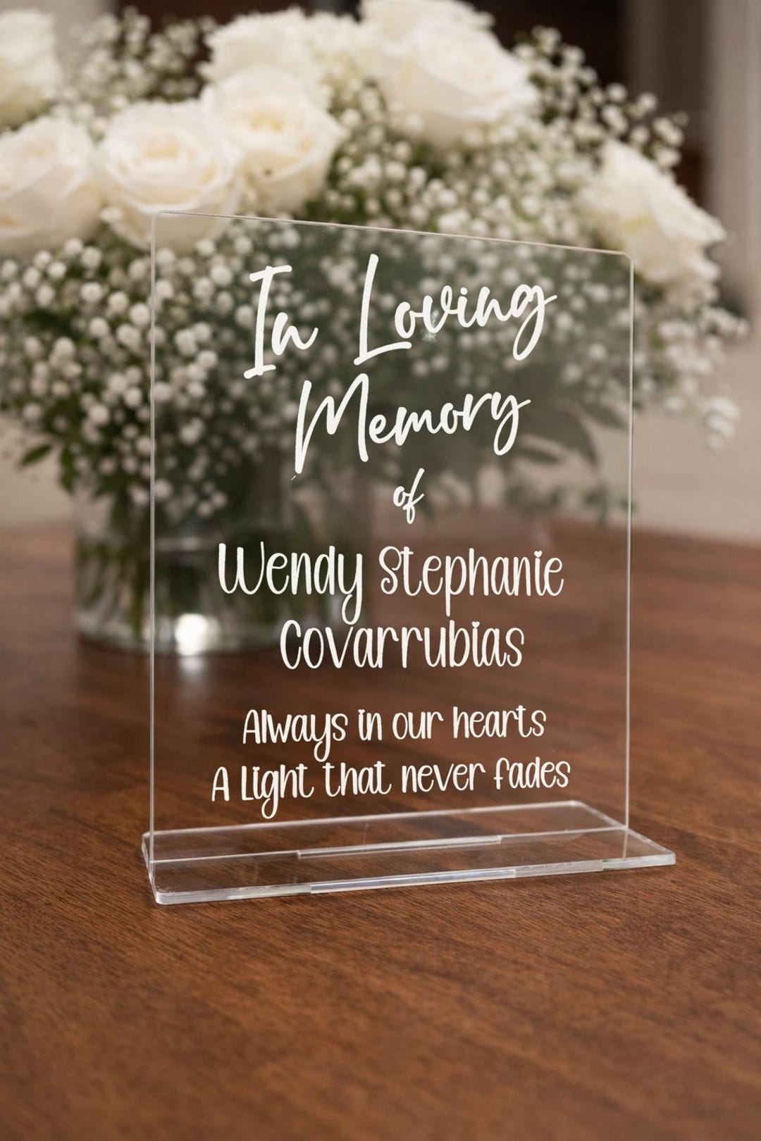 In Loving Memory Acrylic Table Sign, Memorial Wedding Sign, Remembrance ...