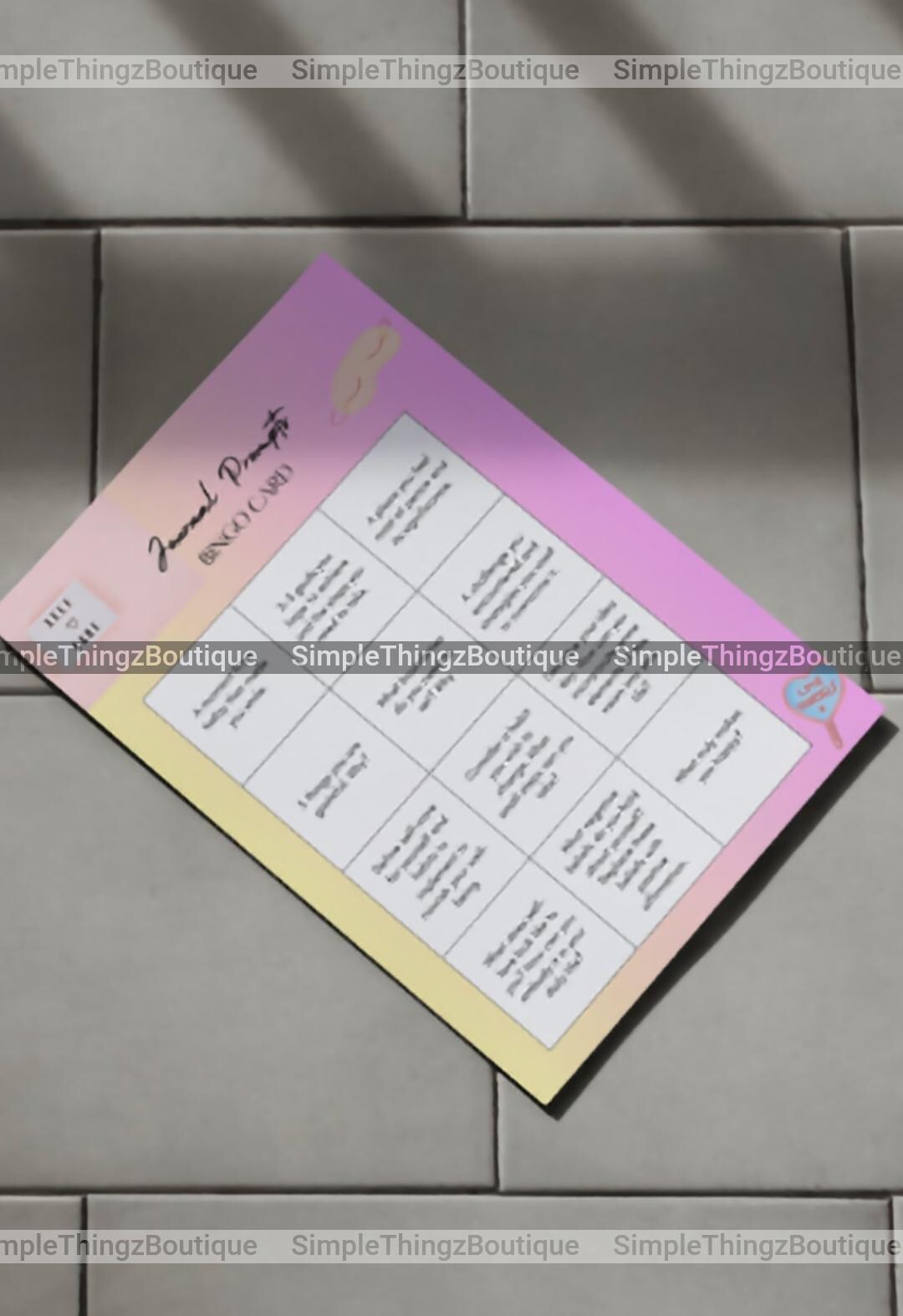 Journal Prompt Bingo Card, Journal Lovers, Gift for Journal Lovers - Etsy