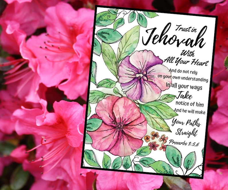 Watercolor Hibiscus Print Bible Proverbs 356 Print Etsy