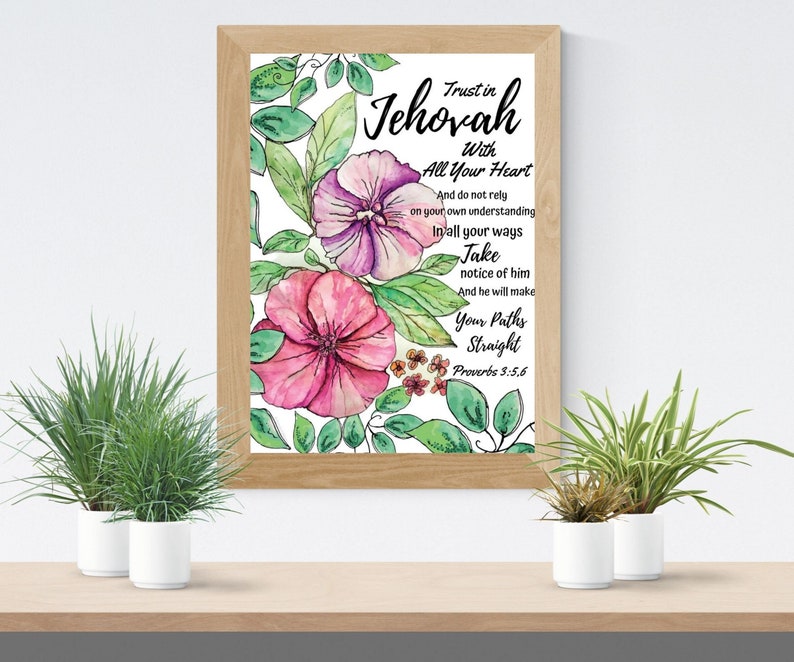 Watercolor Hibiscus Print Bible Proverbs 356 Print Etsy