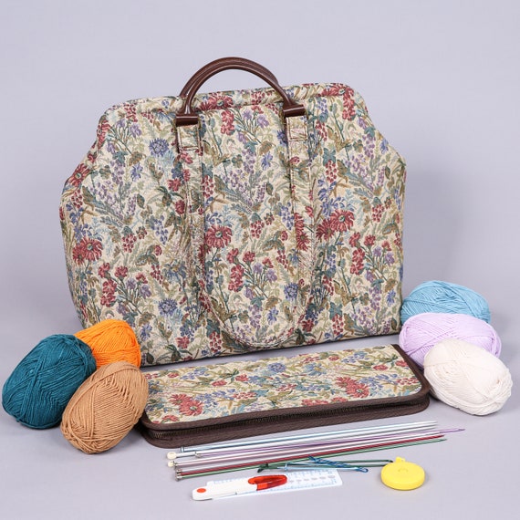 My Knitting Notions Storage: Like Mary Poppins' Carpet Bag, Only