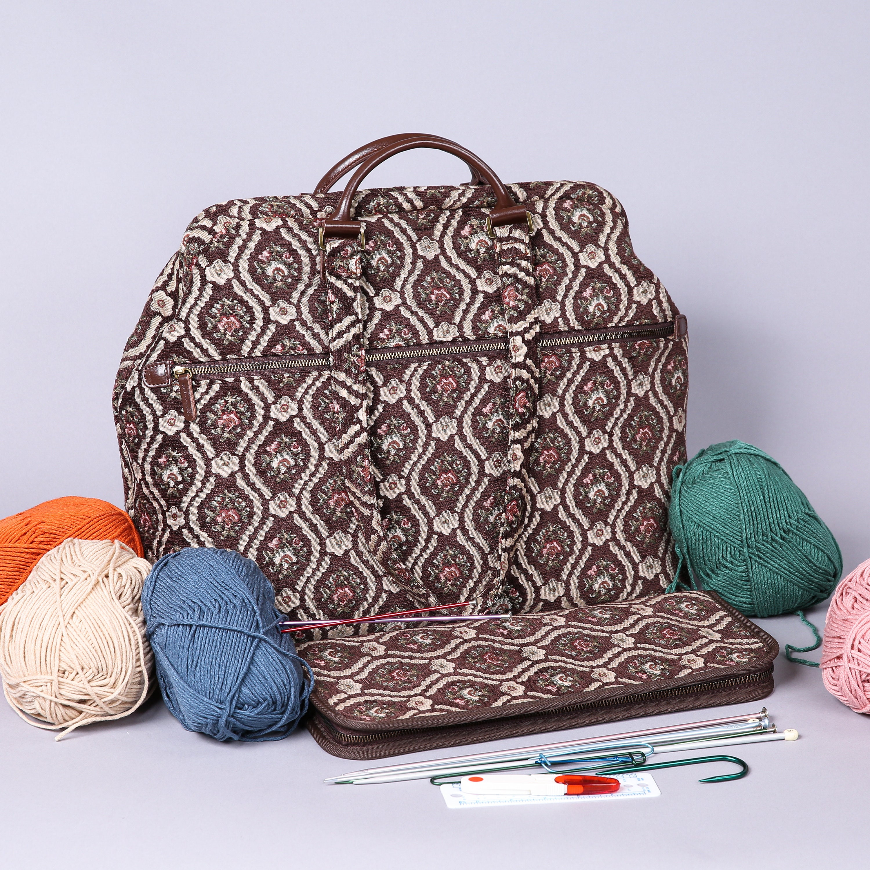 My Knitting Notions Storage: Like Mary Poppins' Carpet Bag, Only