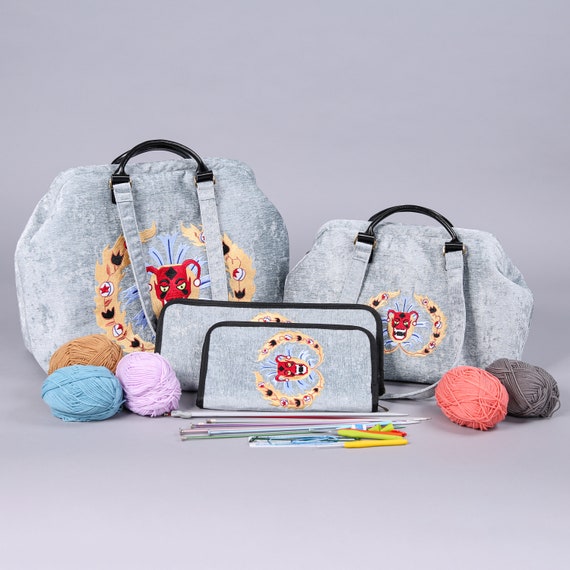 Knitting Bag Backpack,Yarn Storage Organizer Travel Crochet Bag