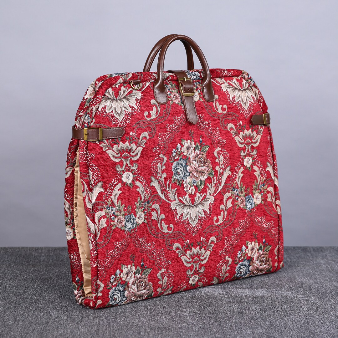 Victorian Women Travel Garment Bag Carpet Bag Gusseted Long Dress Gown