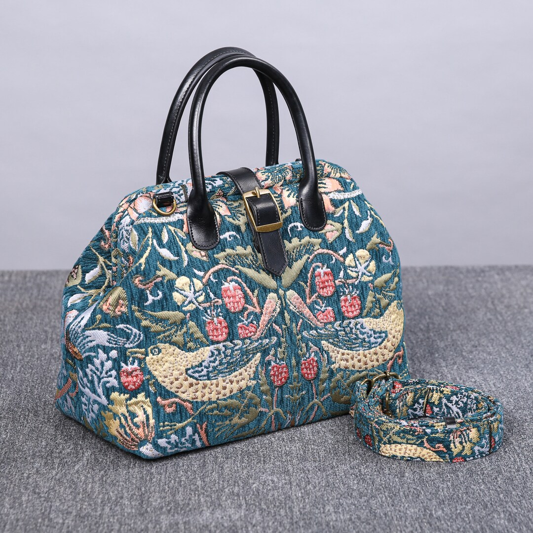 Personalized William Morris Carpet Bag Mary Poppins Vintage Leather ...