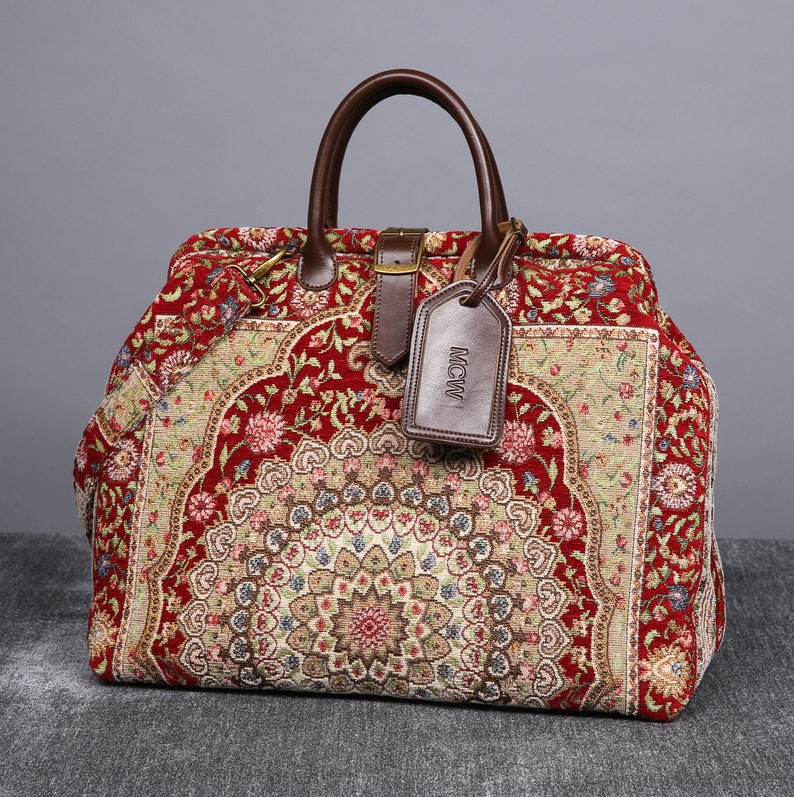 Personalized Victorian Carpet Bag Mary Poppins Vintage Leather Etsy