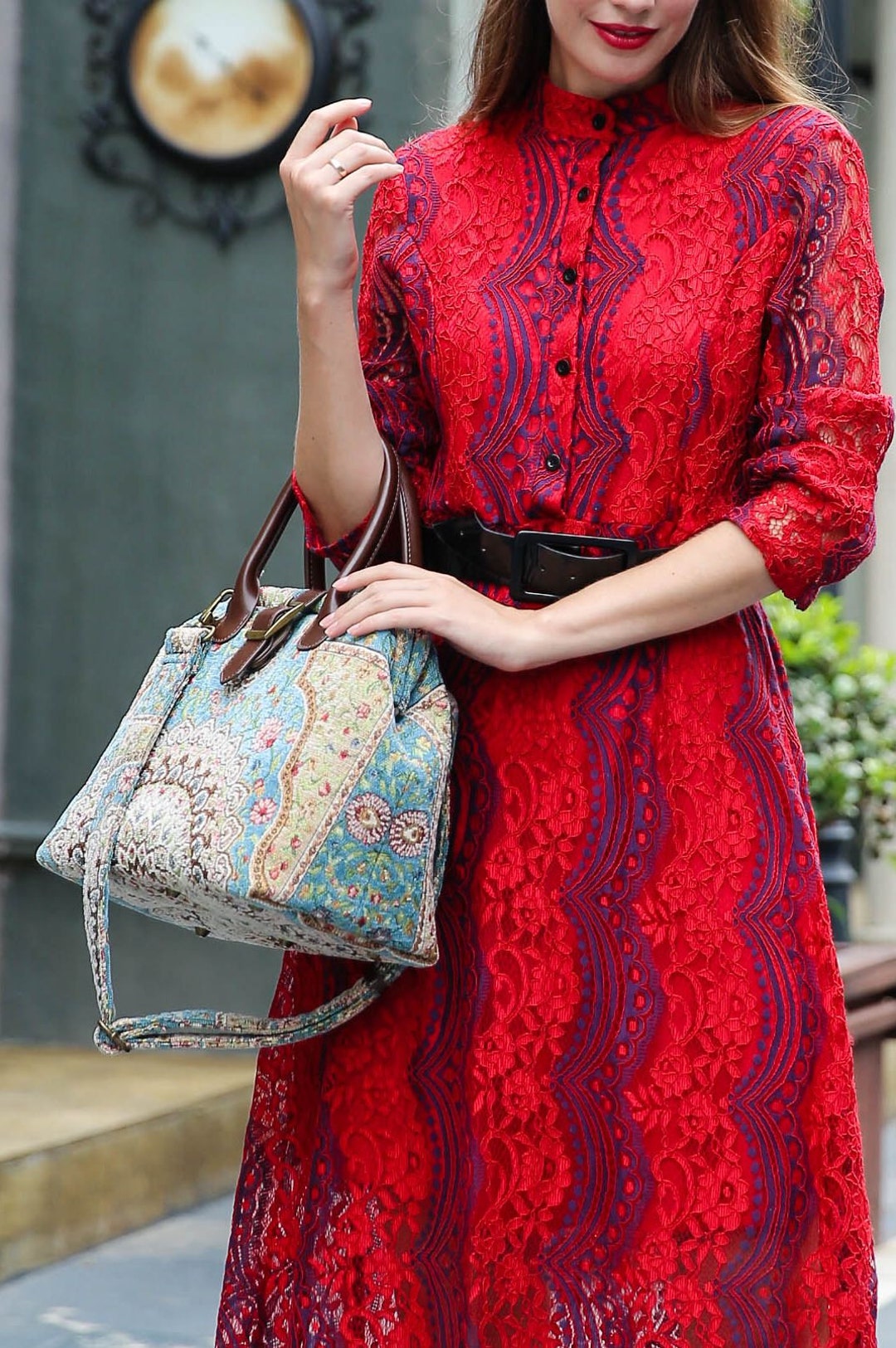 Personalized Victorian Carpet Bag Mary Poppins Vintage Leather Purse ...