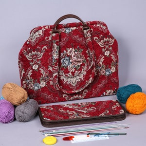 Knitting Yarn Storage Bag Crochet Hooks Sewing Tools Tote Organizer Holder  Bag