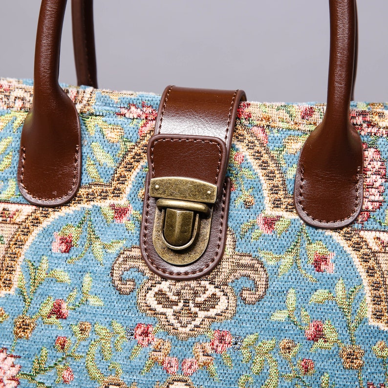 Personalized Victorian Carpet Bag Vintage Leather Handmade Etsy
