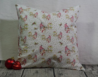 Christmas pillowcase made of cotton with snowman 40 x 40 cm