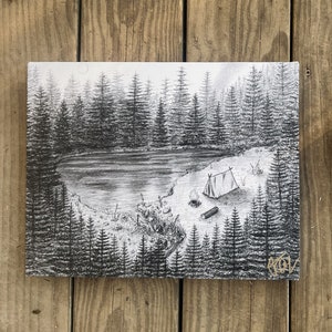 THE CLEARING Medium (14”x11”) Signed Canvas Art Print (Sketch by Jen Ledger)