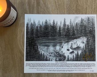 THE CLEARING Inspirerande poster handsignerad av Jen Ledger 20x25 cm