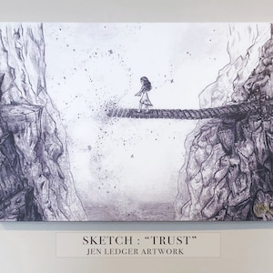 TRUST Large (16&quot; x 20&quot;) Canvas Art Print (Sketch by Jen Ledger)
