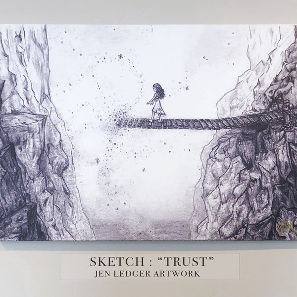 TRUST Große (16 "x 20") Leinwand Kunstdruck (Skizze von Jen Ledger)