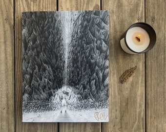 SKUGGORNAS DAL Mellanstor (28x33 cm) Signerad Canvastavla (Skiss av Jen Ledger)