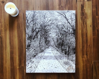 SPRING THE RACE Stor (20"x16") Signerad Canvastavla (Skiss av Jen Ledger)