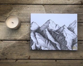 BERG Mellanstor (14”x11”) Signerad Canvastavla (Skiss av Jen Ledger)