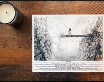 TRUST Inspirerande poster handsignerad av Jen Ledger 20x25 cm