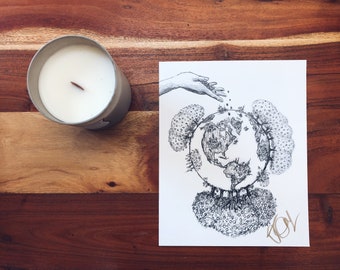 POURING OUT Inspirerande poster handsignerad av Jen Ledger 20x25 cm