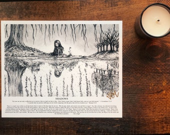 SKUGGOOR Inspirerande poster handsignerad av Jen Ledger 20x25 cm