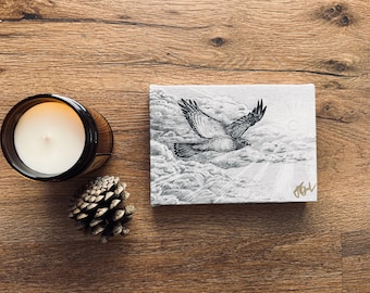 GENOMBROTT Litet (18 x 13 cm) Signerat Canvastavla (Skiss av Jen Ledger)