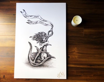 ANCHOR OF HOPE X-Large (30”x20”) Signed Canvas Art Print (Sketch by Jen Ledger)