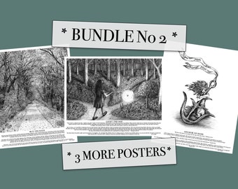 Paket nr 2* - 3 inspirerande affischer "Ankare, lys upp vägen och spring loppet" handsignerade av Jen Ledger 20x25 cm