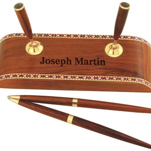 Wooden Pen Stand with Two Pens