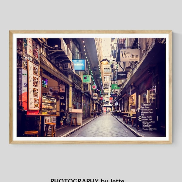 Melbourne Laneway Photography Print, Centre Place Cafe Wall Art, Australian Photography