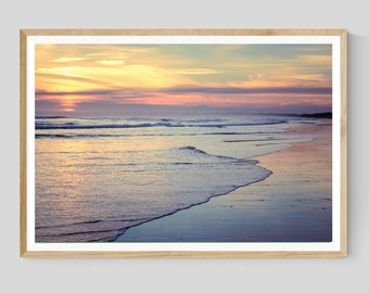 Sunset Beach Print, Ocean Photography, Beach Wall Art, Coastal Landscape Decor