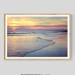 Sunset Beach Print, Ocean Photography, Beach Wall Art, Coastal Landscape Decor