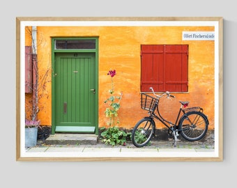 Colourful Nyboder, Copenhagen Print, Denmark Photography, Scandinavian Decor, European Wall Art