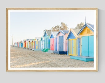 Brighton Beach Boxes Photography, Melbourne Landscape Print, Australian Coastal Wall Art