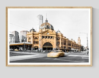 Melbourne Wall Art Print, Flinders Street Station, Australian Travel Photography Gift