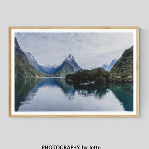 Milford Sound Print, New Zealand Photography, Nature Photography, Mountain Print, Landscape Photo