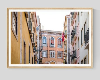 Lisbon Portugal Print, Travel Photography, European Wall Art, Pastel Decor