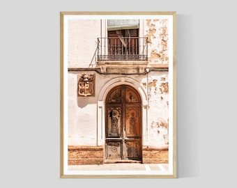 Old Door, Andalusian Photography, Spanish Print, Neutral Wall Art, European Decor