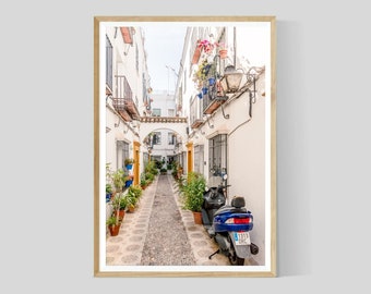 Cordoba Alley Wall Art, Andalusian Print, Spain Street Photography, European Decor