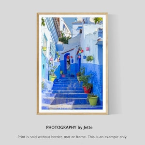 Chefchaouen Print, Moroccan Wall Art, Blue City Photography, Moroccan Decor
