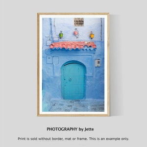 Moroccan Blue Door, Chefchaouen Print, Moroccan Print, Blue City Photograph, Travel Photography, Morocco Wall Art
