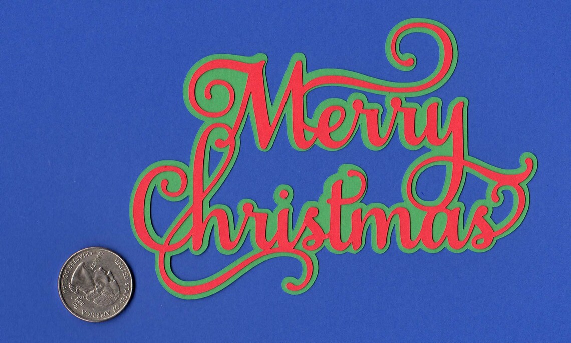 Merry Christmas Die Cut Layered Merry Christmas Paper | Etsy